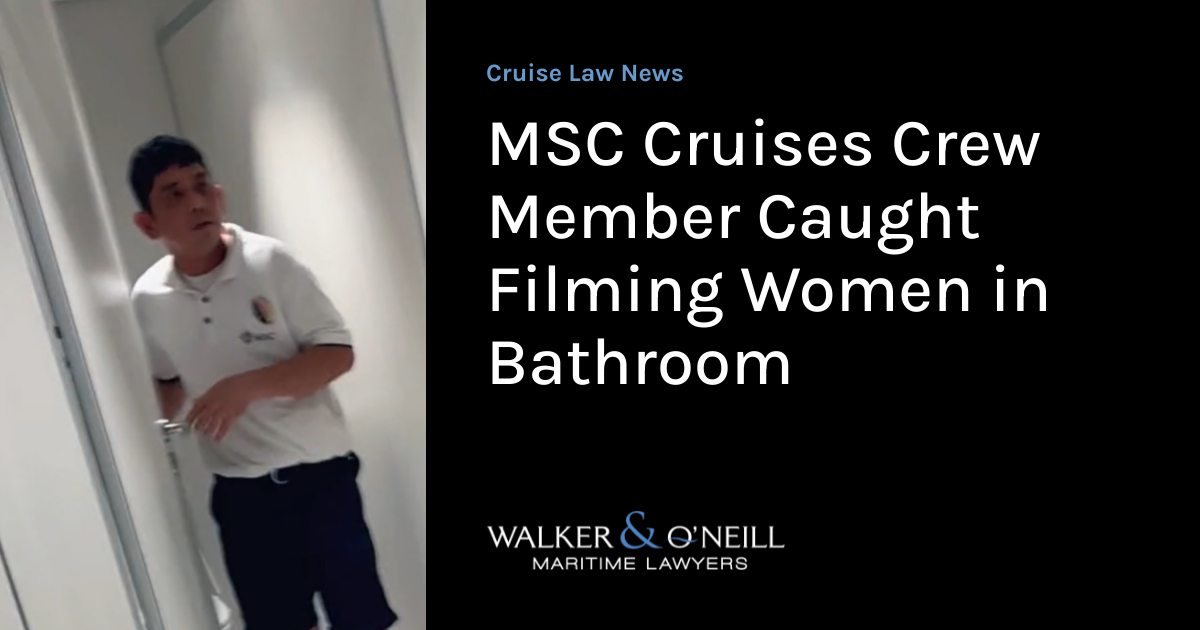 cruise employee filming bathroom